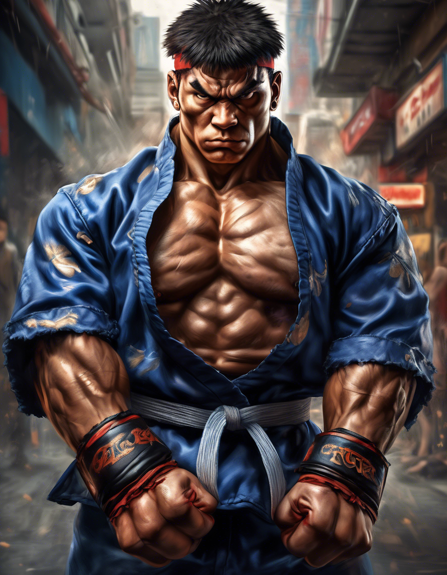 Peinture digitale sur toile - Street fighter - 60 x 50 cm