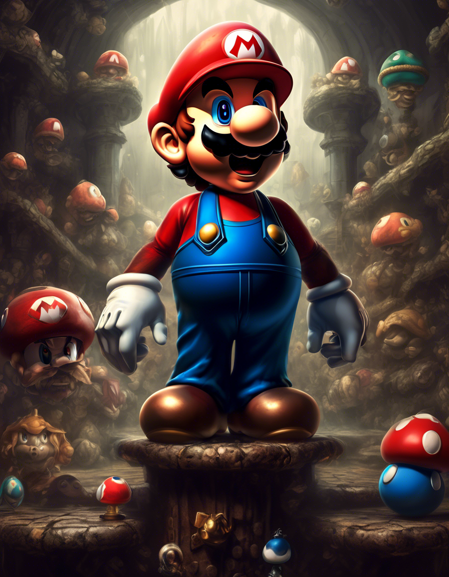 Peinture digitale sur toile - Mario took some LSD - 60 x 50 cm