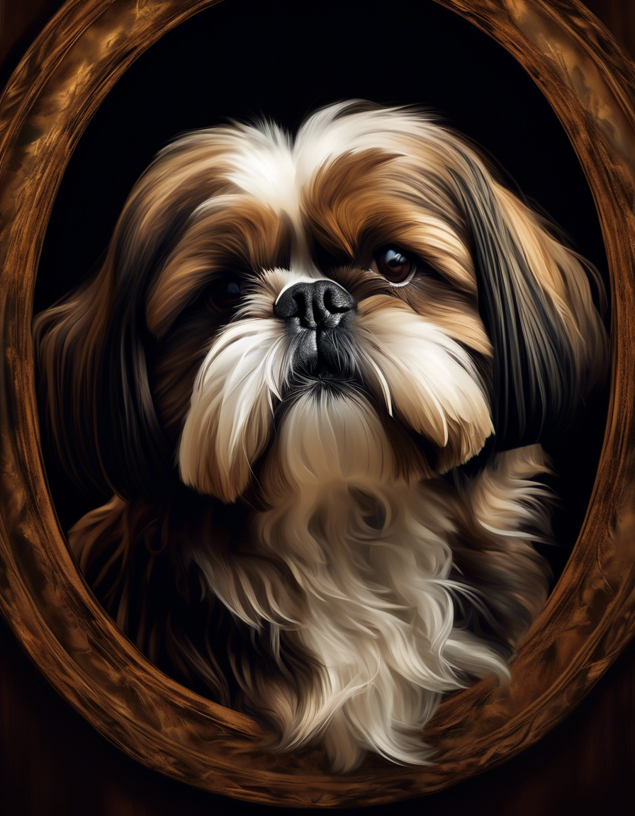 Peinture digitale sur toile - Portrait du chien de famille Rosette acte 2 - 60 x 50 cm