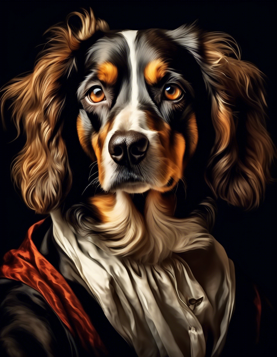 Peinture digitale sur toile - Portrait du grand oncle Louis de Vaillance - 60 x 50 cm